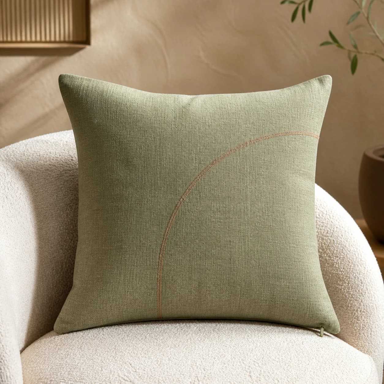 LinenArc Cushion Cover, contemporary decor by Caldria Home
